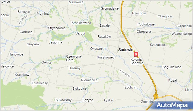 mapa Ruszkowiec, Ruszkowiec na mapie Targeo