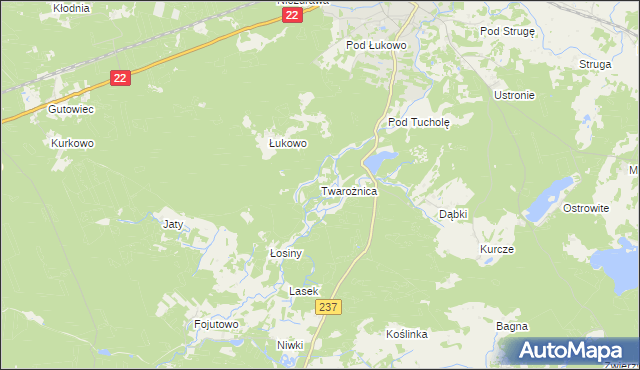 mapa Twarożnica, Twarożnica na mapie Targeo