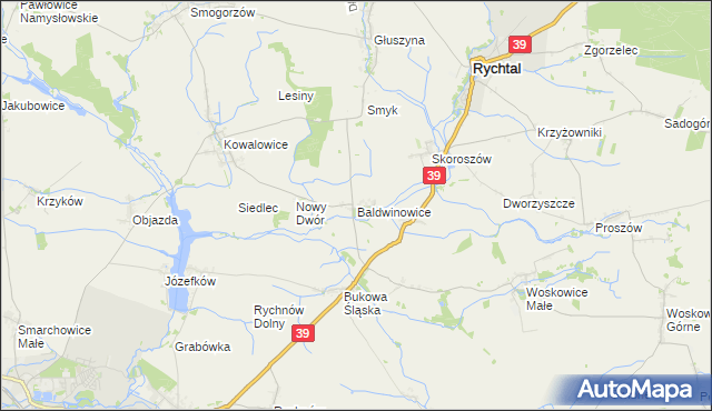 mapa Baldwinowice gmina Namysłów, Baldwinowice gmina Namysłów na mapie Targeo