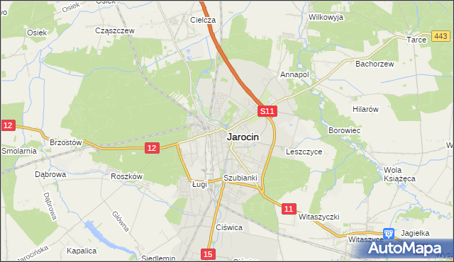 mapa Jarocin, Jarocin na mapie Targeo