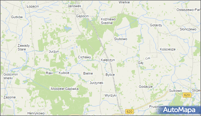 mapa Kałęczyn gmina Sońsk, Kałęczyn gmina Sońsk na mapie Targeo
