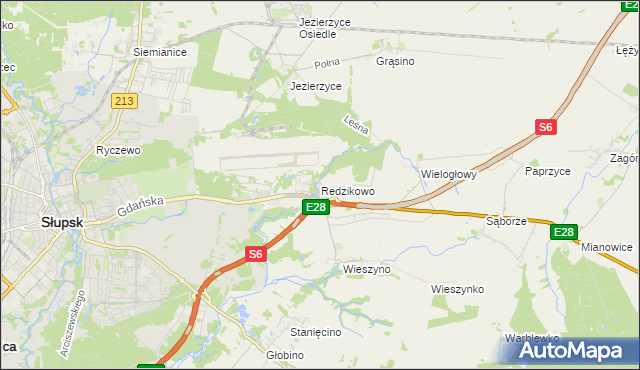 mapa Redzikowo, Redzikowo na mapie Targeo