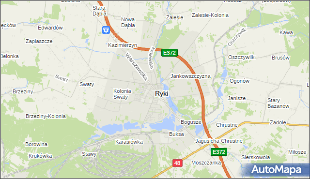 mapa Ryki, Ryki na mapie Targeo