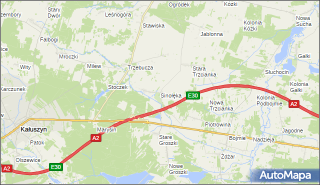 mapa Sinołęka, Sinołęka na mapie Targeo