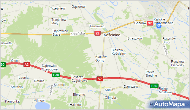 mapa Białków Górny, Białków Górny na mapie Targeo