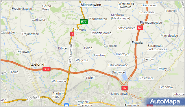 mapa Bosutów, Bosutów na mapie Targeo