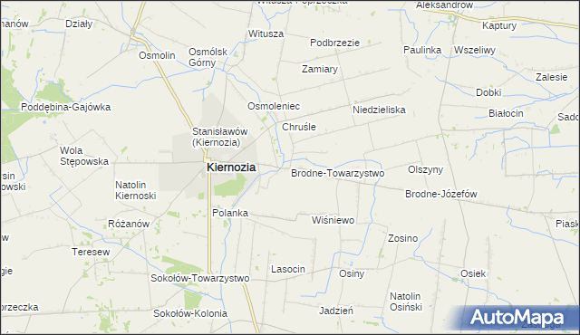 mapa Brodne-Towarzystwo, Brodne-Towarzystwo na mapie Targeo