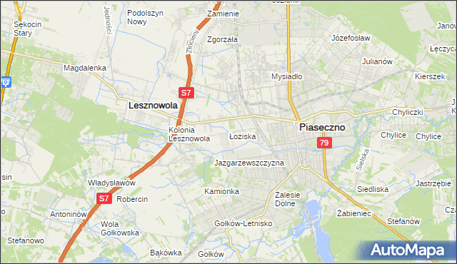 mapa Łoziska, Łoziska na mapie Targeo