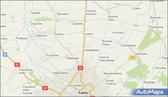 mapa Niedźwiady gmina Żelazków, Niedźwiady gmina Żelazków na mapie Targeo