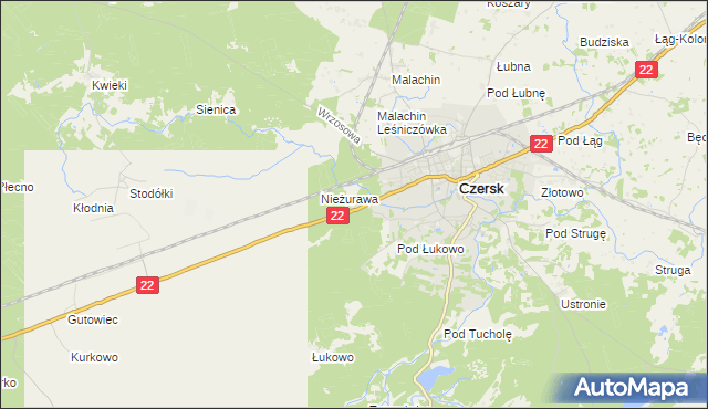 mapa Czersk powiat chojnicki, Czersk powiat chojnicki na mapie Targeo