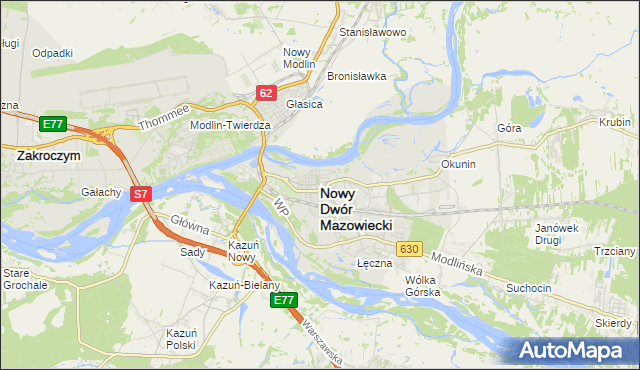 mapa Nowy Dwór Mazowiecki, Nowy Dwór Mazowiecki na mapie Targeo