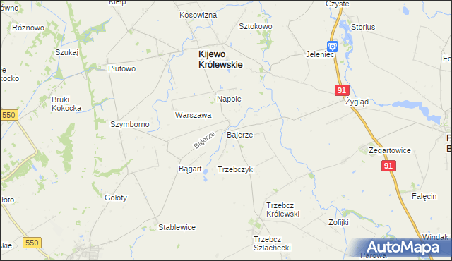 mapa Bajerze, Bajerze na mapie Targeo