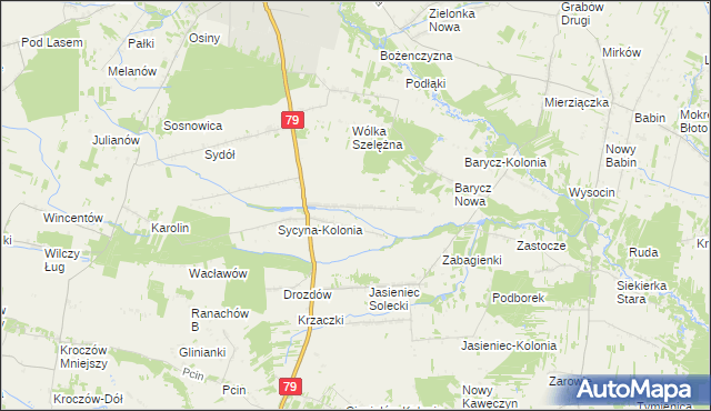 mapa Sycyna Północna, Sycyna Północna na mapie Targeo