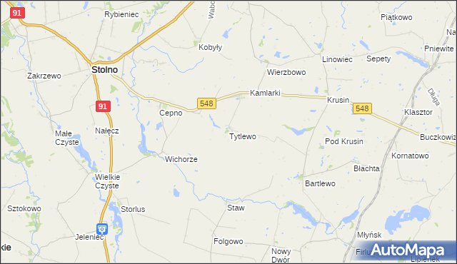 mapa Tytlewo, Tytlewo na mapie Targeo