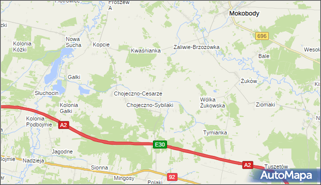 mapa Aleksandrówka gmina Grębków, Aleksandrówka gmina Grębków na mapie Targeo