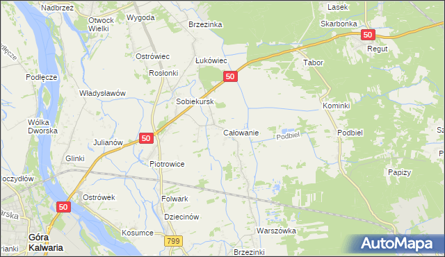 mapa Całowanie, Całowanie na mapie Targeo