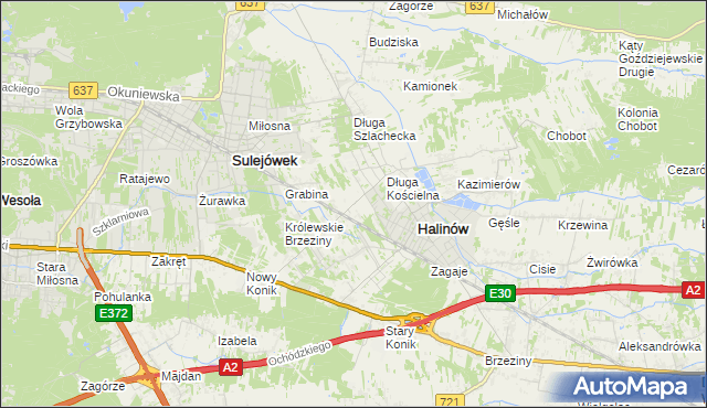 mapa Józefin gmina Halinów, Józefin gmina Halinów na mapie Targeo