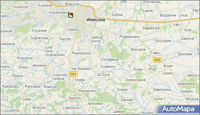 mapa Chorągwica, Chorągwica na mapie Targeo