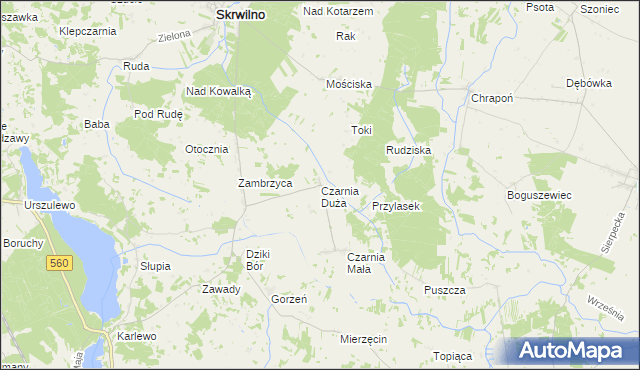 mapa Czarnia Duża, Czarnia Duża na mapie Targeo