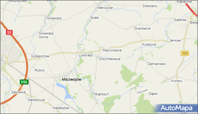 mapa Drzymałowice, Drzymałowice na mapie Targeo