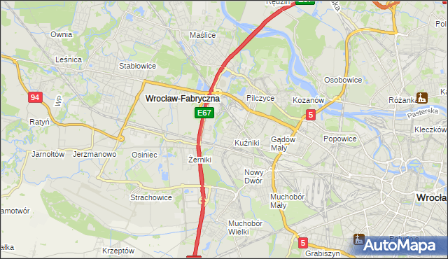 mapa Fabryczna, Fabryczna na mapie Targeo