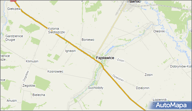 mapa Fajsławice, Fajsławice na mapie Targeo