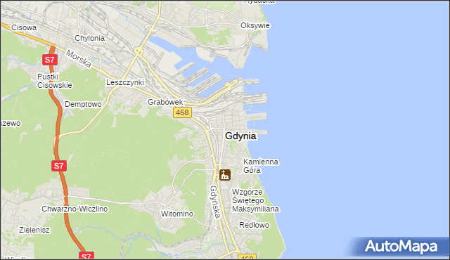 mapa Gdyni, Gdynia na mapie Targeo