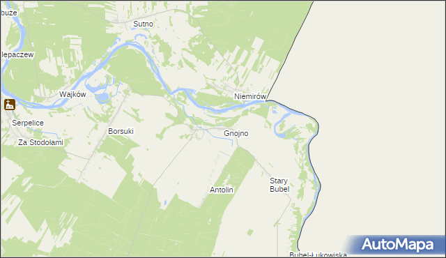 mapa Gnojno gmina Konstantynów, Gnojno gmina Konstantynów na mapie Targeo