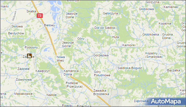 mapa Gorzejowa, Gorzejowa na mapie Targeo