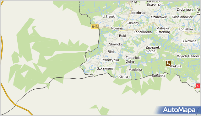 mapa Jaworzynka, Jaworzynka na mapie Targeo