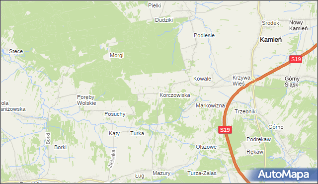 mapa Korczowiska, Korczowiska na mapie Targeo