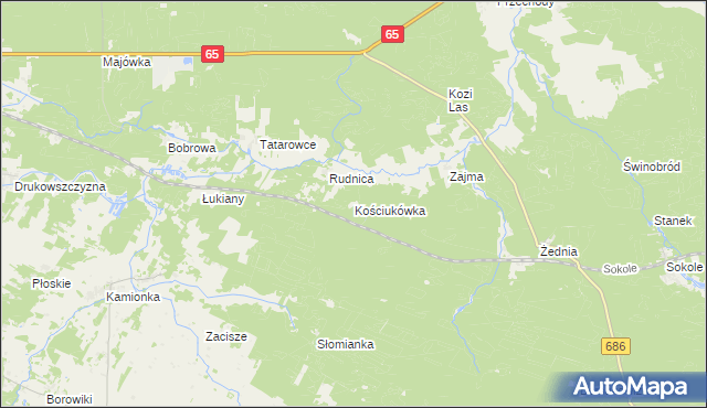 mapa Kościukówka, Kościukówka na mapie Targeo