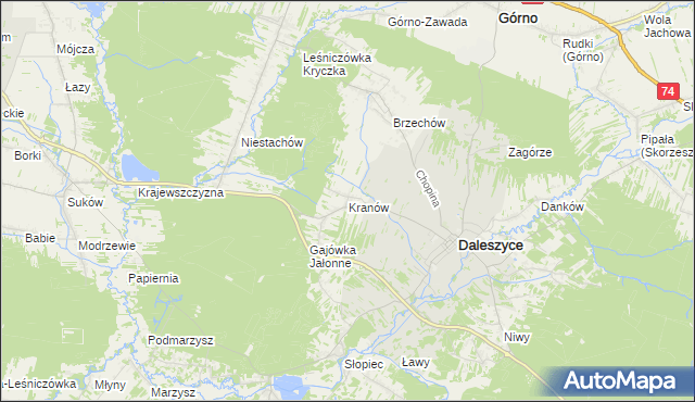 mapa Kranów, Kranów na mapie Targeo