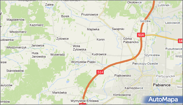 mapa Kudrowice, Kudrowice na mapie Targeo