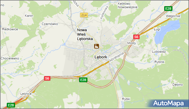 mapa Lębork, Lębork na mapie Targeo