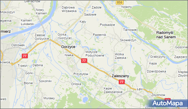 mapa Motycze Szlacheckie, Motycze Szlacheckie na mapie Targeo