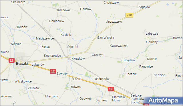 mapa Orzeżyn, Orzeżyn na mapie Targeo