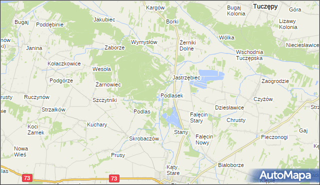 mapa Podlasek gmina Stopnica, Podlasek gmina Stopnica na mapie Targeo