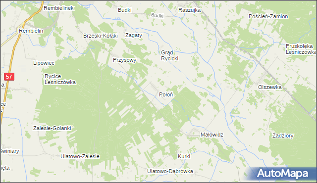 mapa Połoń, Połoń na mapie Targeo