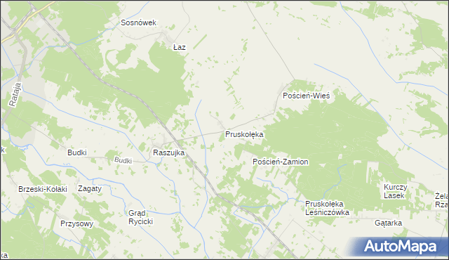 mapa Pruskołęka, Pruskołęka na mapie Targeo