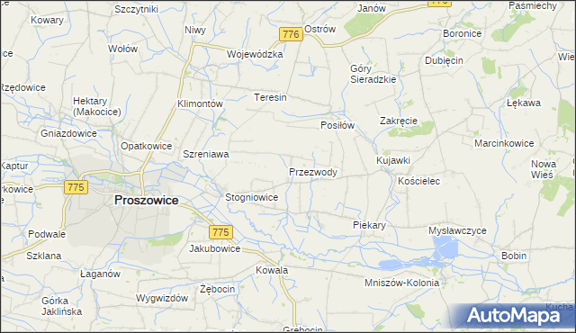 mapa Przezwody gmina Proszowice, Przezwody gmina Proszowice na mapie Targeo