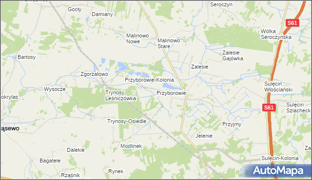 mapa Przyborowie, Przyborowie na mapie Targeo