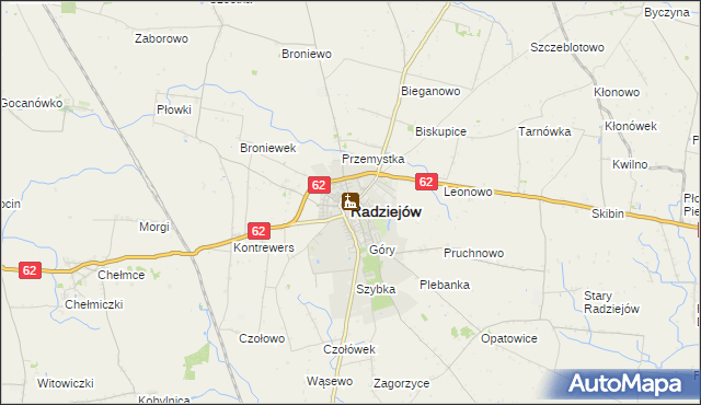 mapa Radziejów, Radziejów na mapie Targeo