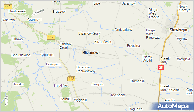 mapa Skrajnia Blizanowska, Skrajnia Blizanowska na mapie Targeo