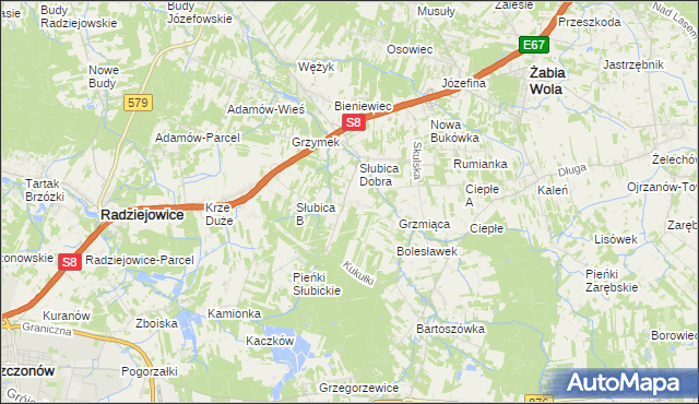 mapa Słubica-Wieś, Słubica-Wieś na mapie Targeo