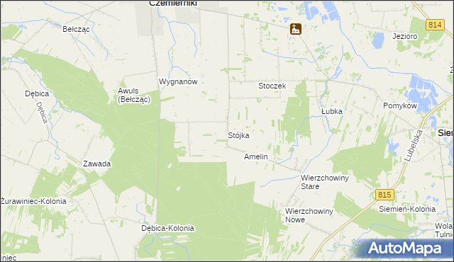 mapa Stójka gmina Czemierniki, Stójka gmina Czemierniki na mapie Targeo