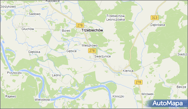 mapa Swarzynice, Swarzynice na mapie Targeo