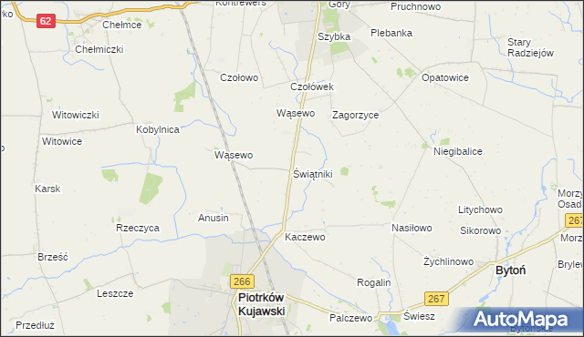 mapa Świątniki gmina Piotrków Kujawski, Świątniki gmina Piotrków Kujawski na mapie Targeo