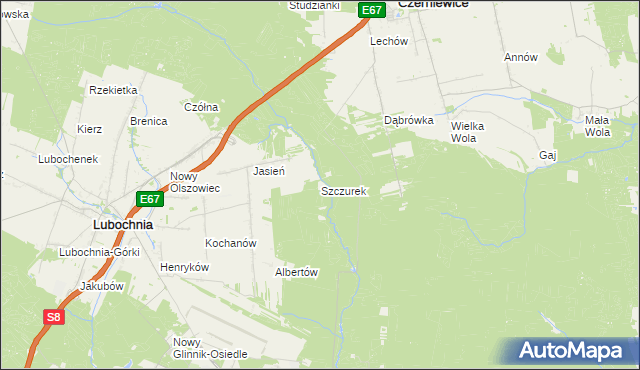 mapa Szczurek, Szczurek na mapie Targeo