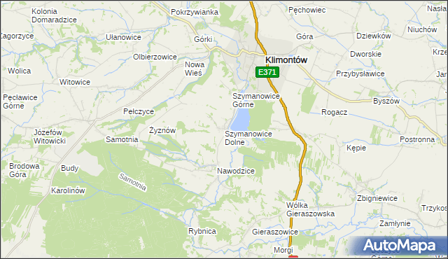 mapa Szymanowice Dolne, Szymanowice Dolne na mapie Targeo